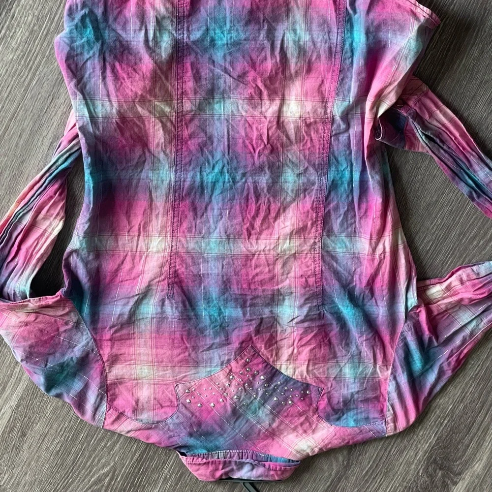 Bundle of two women’s pink western button-up shirts sz medium Cruel Girl & Roper - Picture 6 of 16